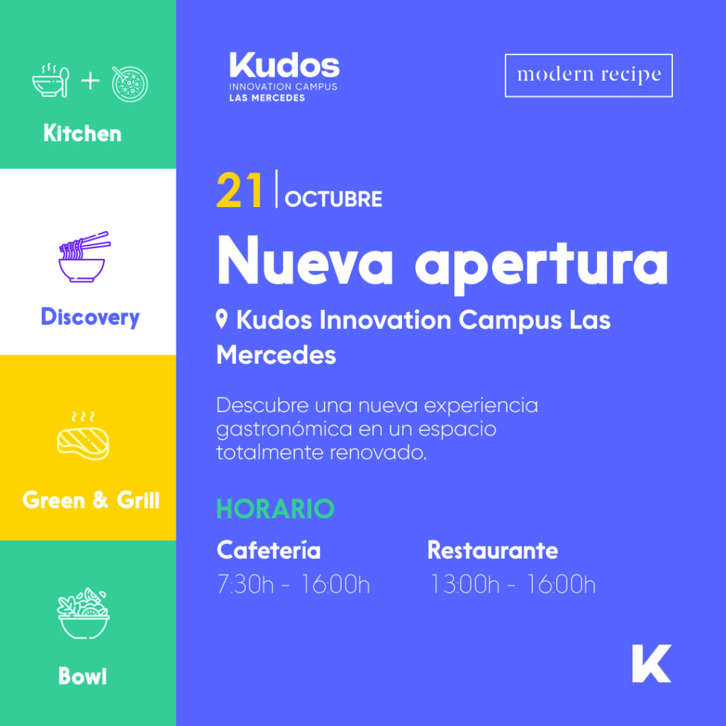 ¡Nueva apertura de restauración en Kudos Innovation Campus Las Mercedes!